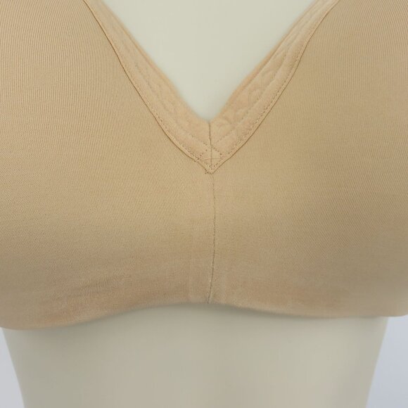 Warners 36C Bra 2055 Invisible Bliss Wireless T Shirt Solid Beige Lined Women - Picture 5 of 15